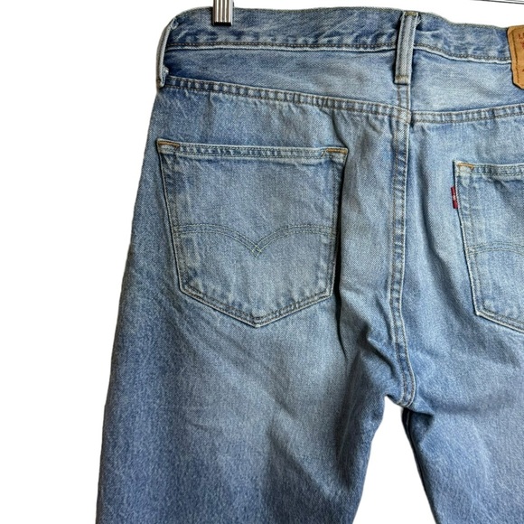 Levi's 501CT Mended High Rise Custom Tapered Blue Button Fly Denim Jeans 32 - Picture 11 of 16